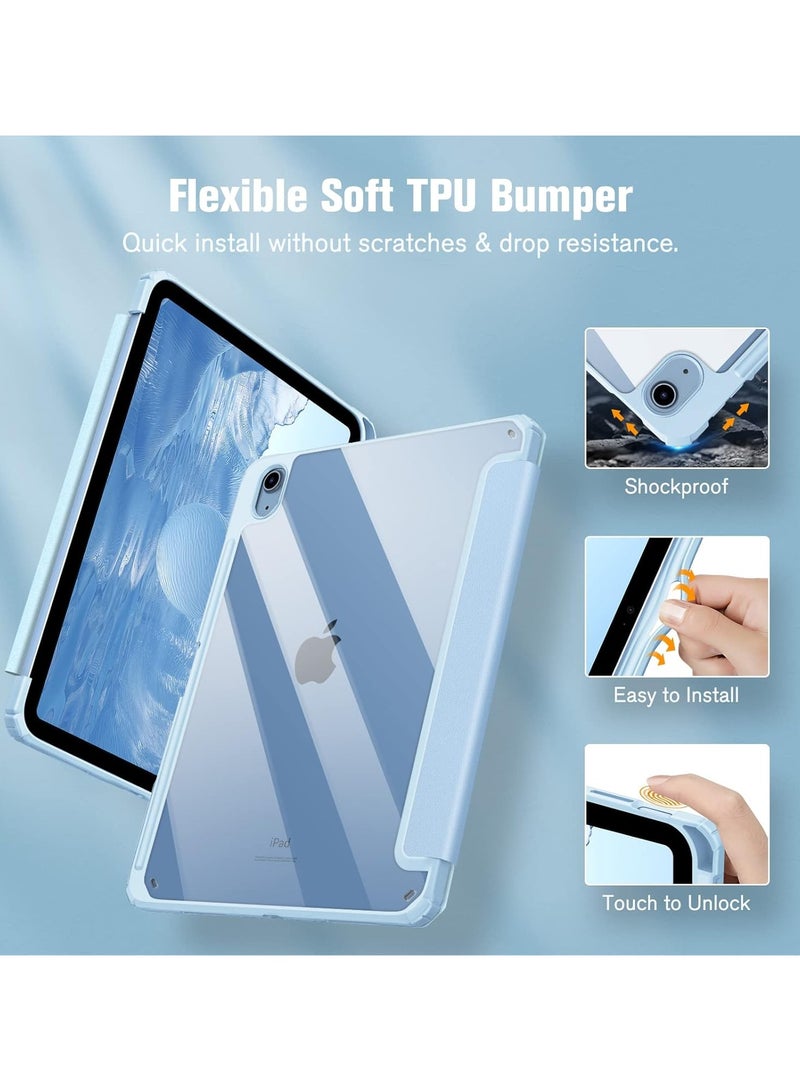 ماهمير جراب لجهاز iPad (A16) مقاس 11 بوصة من الجيل الحادي عشر 2025 iPad 11 جراب/جراب لجهاز iPad من الجيل العاشر مقاس 10.9 بوصة (موديل 2022) - [حامل قلم مدمج] غطاء مقاوم للصدمات مع ظهر شفاف شفاف، وحماية من الوسادة الهوائية بأربع زوايا (أزرق سماوي) - Image 2