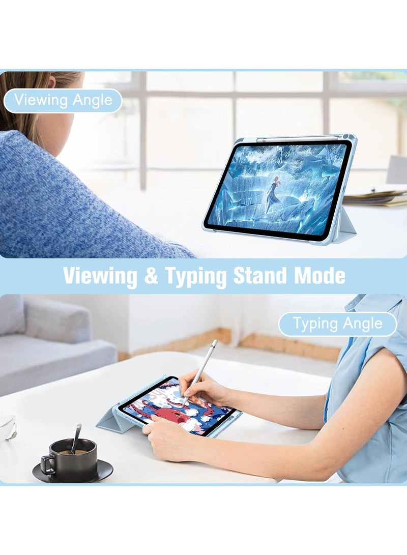ماهمير جراب لجهاز iPad (A16) مقاس 11 بوصة من الجيل الحادي عشر 2025 iPad 11 جراب/جراب لجهاز iPad من الجيل العاشر مقاس 10.9 بوصة (موديل 2022) - [حامل قلم مدمج] غطاء مقاوم للصدمات مع ظهر شفاف شفاف، وحماية من الوسادة الهوائية بأربع زوايا (أزرق سماوي) - Image 3