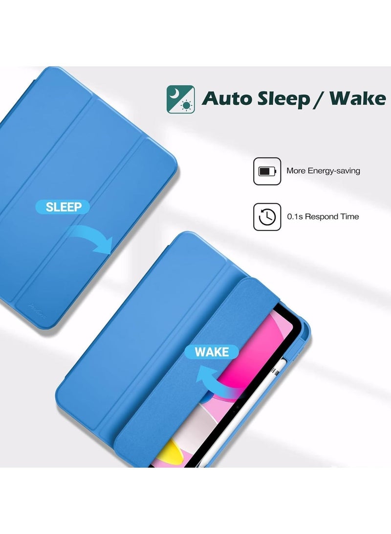 MahMir Case for iPad (A16) 11inch 11th 2025 Gen iPad 11 Case/Case For iPad 10th Generation 10.9 Inch Tablet (2022 Model) - [Built-in Pencil Holder] Shockproof Cover with Clear Transparent Back, Four Corner Airbag Protection (Sky Blue) - Image 3