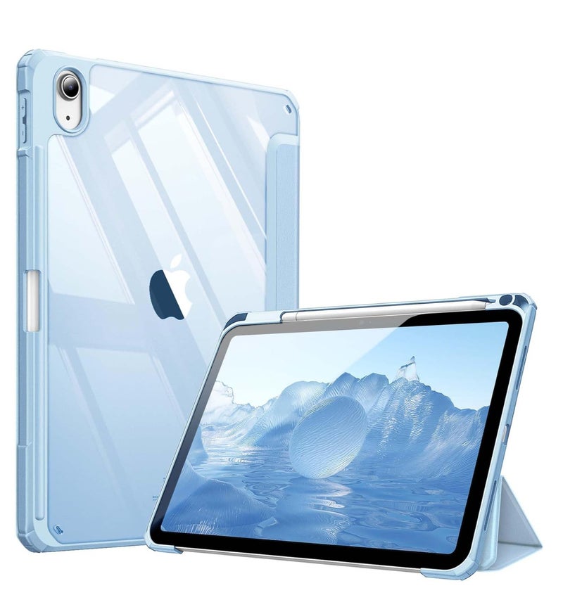 MahMir Case for iPad (A16) 11inch 11th 2025 Gen iPad 11 Case/Case For iPad 10th Generation 10.9 Inch Tablet (2022 Model) - [Built-in Pencil Holder] Shockproof Cover with Clear Transparent Back, Four Corner Airbag Protection (Sky Blue) - Image 1
