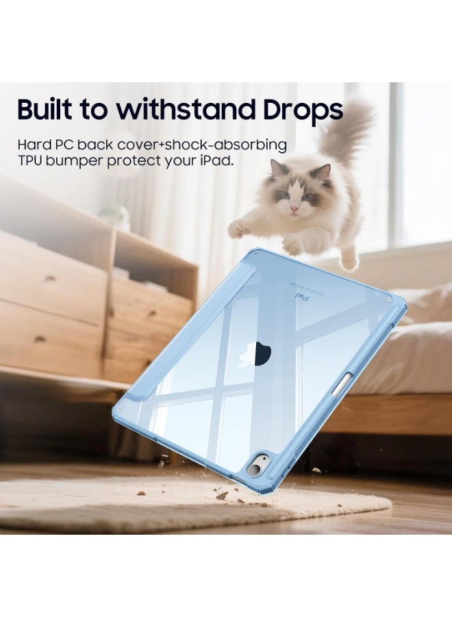 MahMir Case for iPad (A16) 11inch 11th 2025 Gen iPad 11 Case/Case For iPad 10th Generation 10.9 Inch Tablet (2022 Model) - [Built-in Pencil Holder] Shockproof Cover with Clear Transparent Back, Four Corner Airbag Protection (Sky Blue) - Image 2