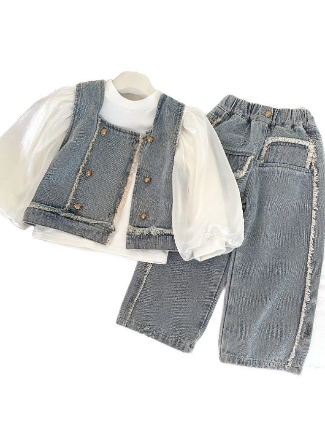 Ayada Home Kids Fashion  Sleeveless Top for Girls, Puff Sleeve Sheer Blouse - Image 5