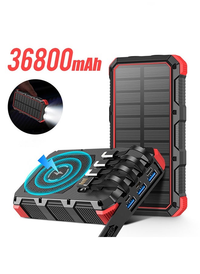 Joshberg 36800 mAh Solar Power Bank 4 USB Port Phone Charger With LED Light  - Image 1