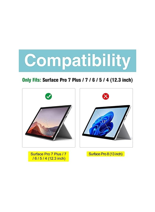 Procases - ProCase Surface Pro 7 Plus/Pro 7 / Pro 6 / Pro 5 / Pro 4 / Pro LTE Case, Full Protective Case, 360 Degree Rotatable Heavy-Duty Cover with Hand Strap, Shoulder Belt and Kickstand -Black - Image 1