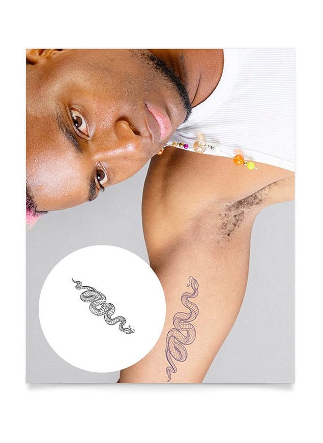 inkbox Inkbox Temporary Tattoos, Semi-Permanent Tattoo, One Premium Easy Long Lasting, Water-Resistant Temp Tattoo with For Now Ink - Lasts 1-2 Weeks, Cold Blooded, 6 x 3 in  - Image 1