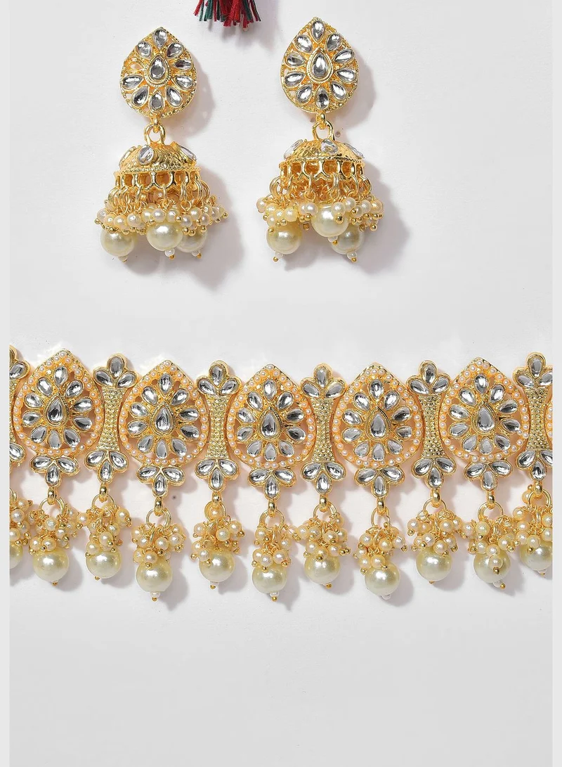 SOHI Kundan Gold Plated Necklace Set
