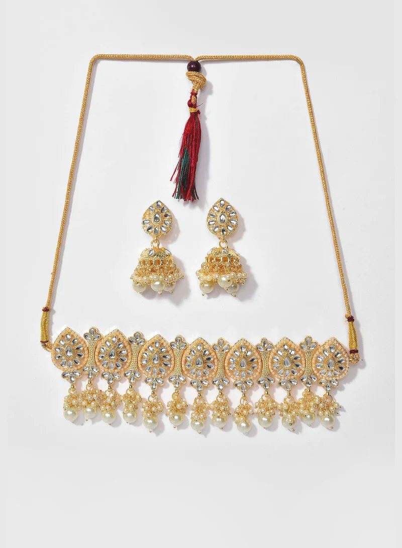SOHI Kundan Gold Plated Necklace Set
