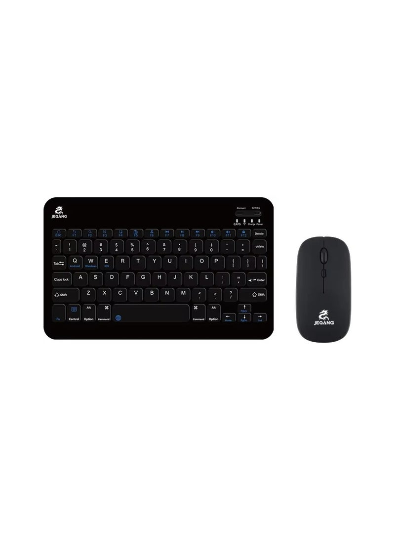 JEQANG JEQANG Bluetooth Rechargeable Keyboard And Mouse Black JB 350 - Image 1