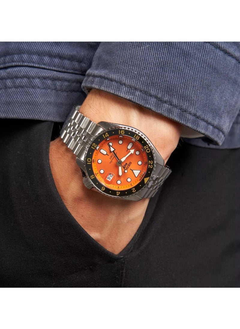 Seiko Seiko 5 Sports SSK GMT Orange Dial Automatic Men's Watch - SSK005K1  - Image 5