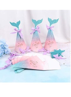 KASTWAVE Candy Boxes Mermaid Party Favor Boxes, Under The Sea Goodie Bags, Mermaid Theme Birthday Party Supplies 50 Pieces  - Image 1