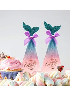 KASTWAVE Candy Boxes Mermaid Party Favor Boxes, Under The Sea Goodie Bags, Mermaid Theme Birthday Party Supplies 50 Pieces  - Image 2