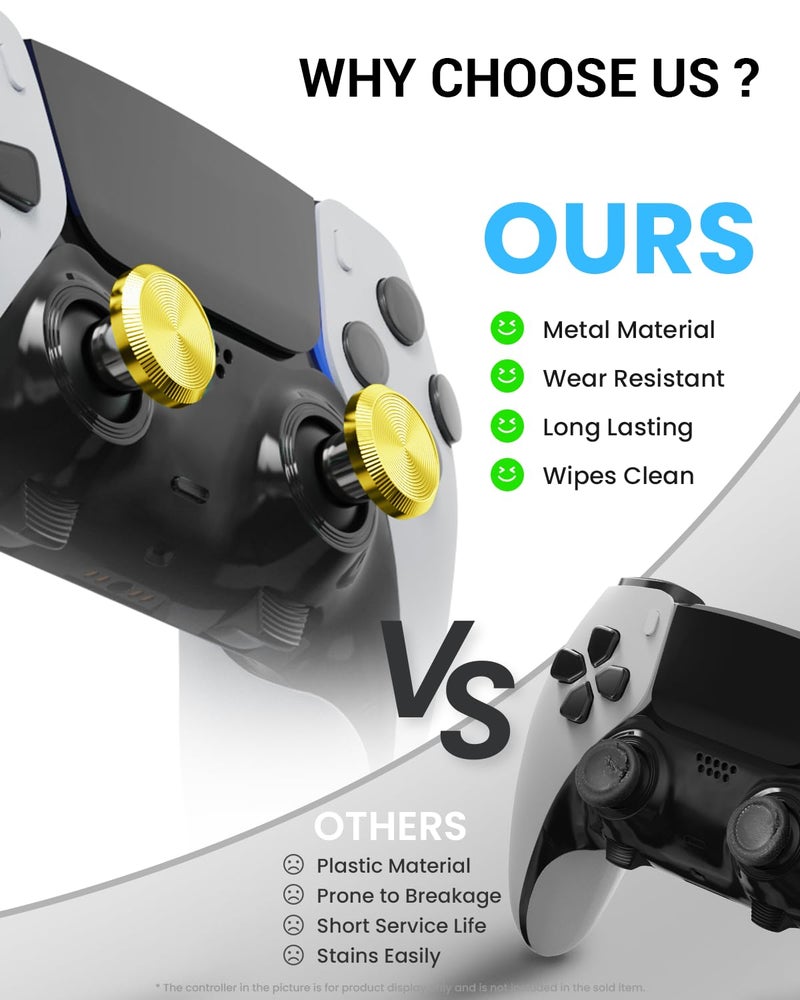 CHARM FOCUS Metal Thumbsticks for PS5 Edge Controller, Metal Back Paddles Triggers Buttons Joysticks for PS5 Dualsense Controller, Replacement Accessories Parts for PS5 Edge Controller Analog Joystick - Image 4