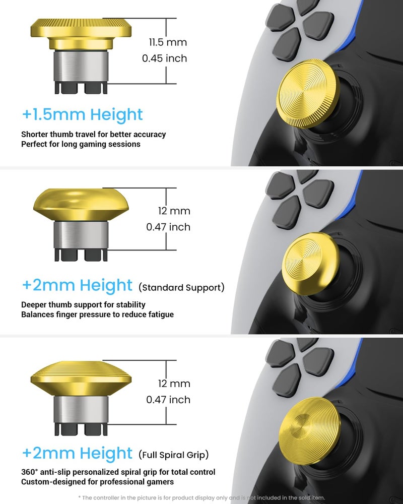 CHARM FOCUS Metal Thumbsticks for PS5 Edge Controller, Metal Back Paddles Triggers Buttons Joysticks for PS5 Dualsense Controller, Replacement Accessories Parts for PS5 Edge Controller Analog Joystick - Image 2