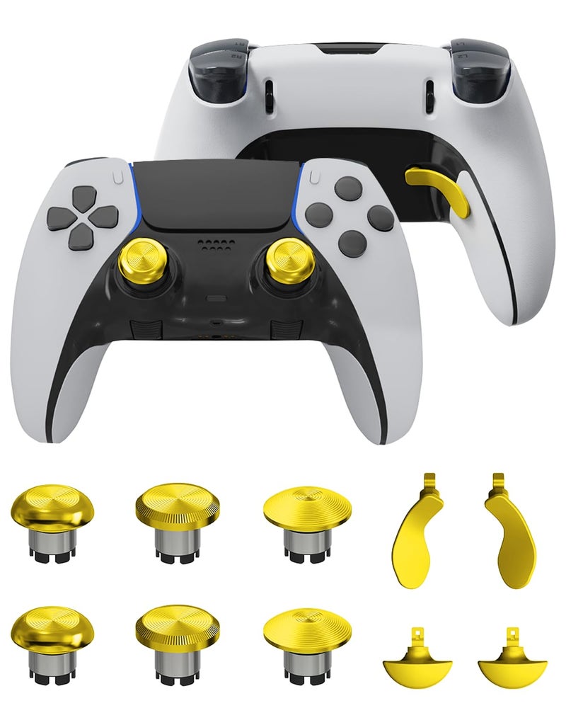 CHARM FOCUS Metal Thumbsticks for PS5 Edge Controller, Metal Back Paddles Triggers Buttons Joysticks for PS5 Dualsense Controller, Replacement Accessories Parts for PS5 Edge Controller Analog Joystick - Image 1
