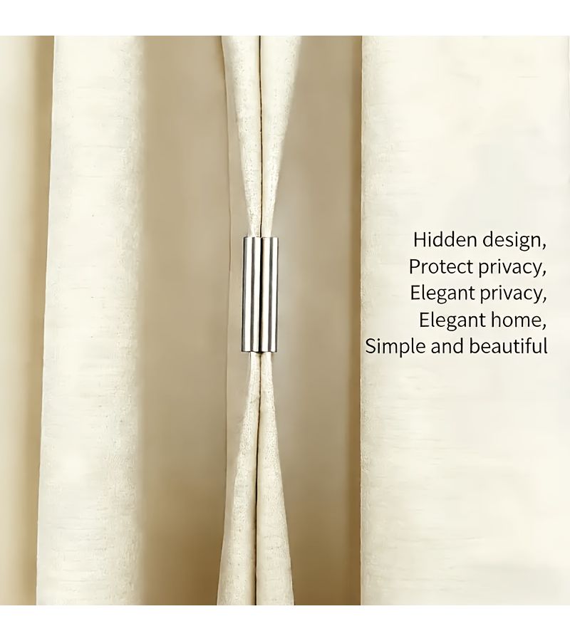 2pcs Metal Magnetic Curtain Clips Easy Install Prevent Light Leakage Keep Curtains Tightly Closed Home Bedroom Office Privacy - Image 5