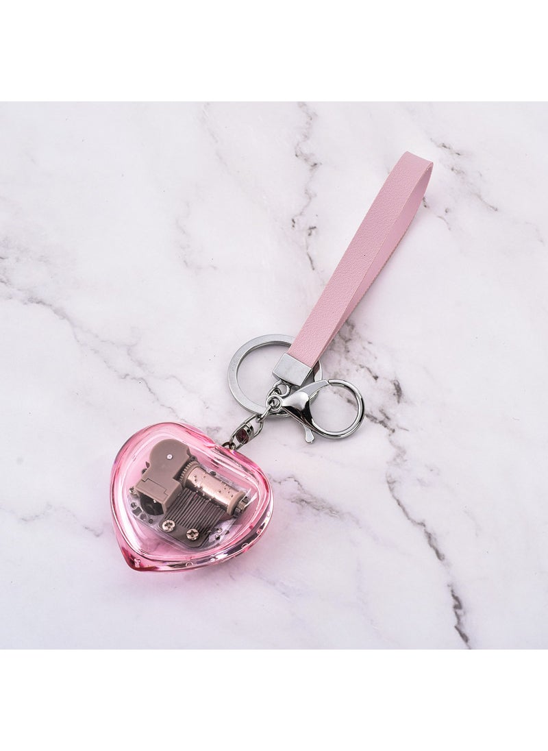 Korean Creative Heart Music Box Keychain NEW: cute pink 