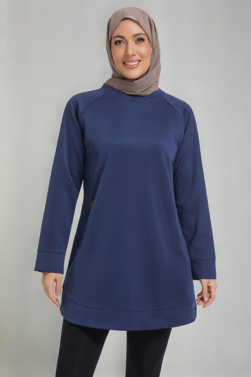 اس في ال سويت شيرت نسائي محتشم - أزرق داكن - SVL - Image 1