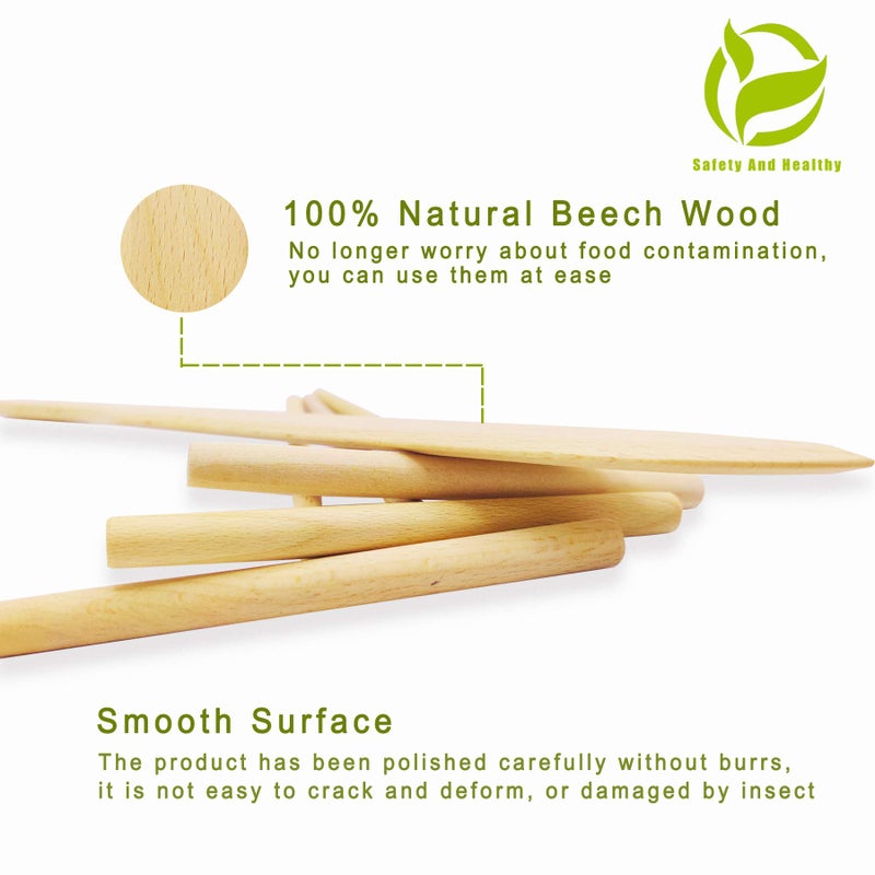 Prowithlin 4 Piece Crepe Spreader and Spatula Set  Crepes Maker Made Of 100% Natural Beech Wood  12"" Crepe Spatula and 4.7"" Crepe Spreader  Crepe Pan Dosa Pan Accessories Crepe Tools - Image 2