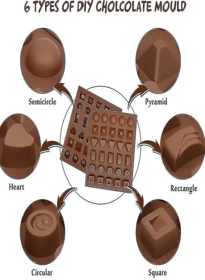 Skytail Silicone Chocolate Mould 6 Designs Candy, Gummy, Candle, Ice Cube, Jelly Jello Mould Cavities with 30 Cavities for Snacks, Kids and Family Wedding Party & Celebration - Image 3