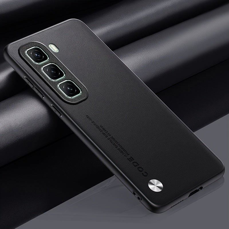 Code Premium Matte Faux Leather Phone Case For Infinix Hot 50 / Infinix Hot 50 Pro, Slim Shockproof Anti-Scratch Full Camera Protective Back Cover, 4 Colors  Available - Image 4