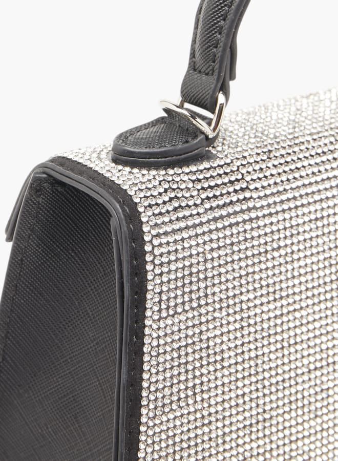 MISSY Women's Embellished Satchel Bag with Detachable Strap and Magnetic Closure  - Image 5