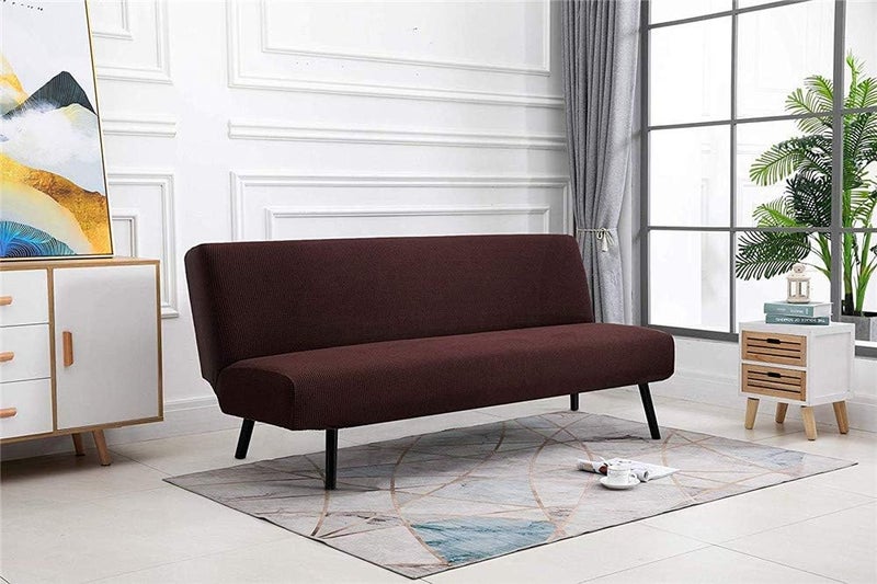 LINGKY Brown Armless Sofa Cover - Image 2
