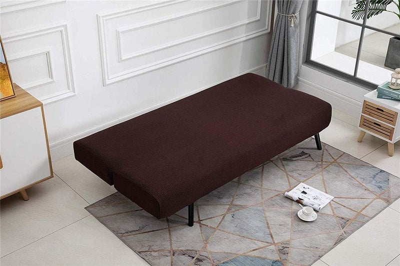 LINGKY Brown Armless Sofa Cover - Image 3