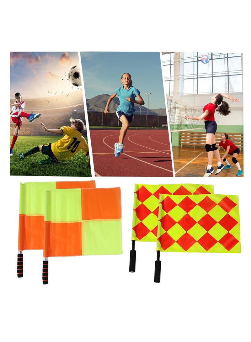FengSVMA 9 Pieces Soccer Referee Flags Kit,4 Pieces Soccer Sports Referee Flags,Referee Whistle,Referee Cards with Notebook and Packaging Bags for Soccer Volleyball Basketball Football Competition - Image 3