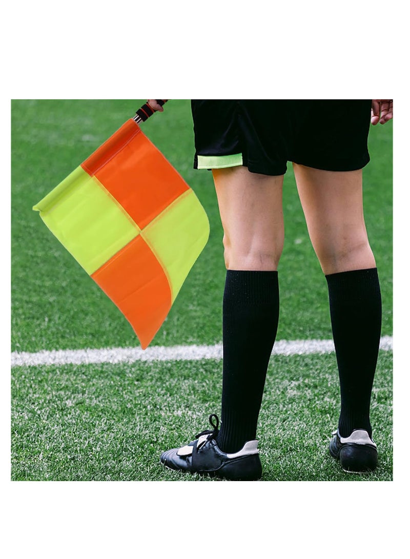 FengSVMA 9 Pieces Soccer Referee Flags Kit,4 Pieces Soccer Sports Referee Flags,Referee Whistle,Referee Cards with Notebook and Packaging Bags for Soccer Volleyball Basketball Football Competition - Image 4