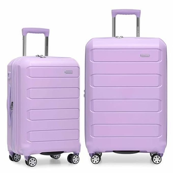 Traveler's Choice Pagosa Indestructible Hardshell Expandable Spinner Luggage, Lavender, 2-Piece Set (22/26) - Image 4