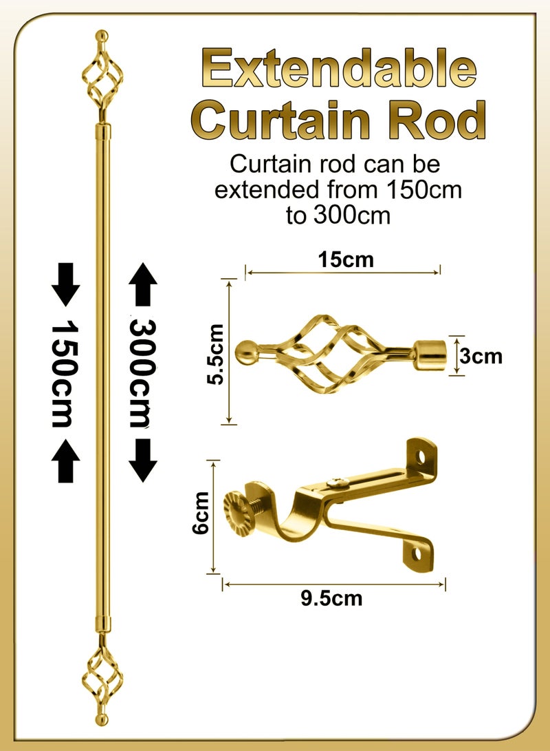 Toshionics Antique Roman Window Covering Curtains Rod Blinds Pipe Extendable 150 To 300cm Sunshades Pole Drapery Rail Hardware Adjustable With Round Ball Finials Set 3cm Diameter For Home And Office Decor - Image 4