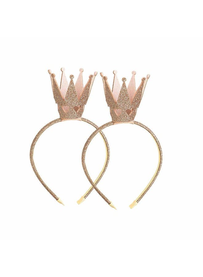 Ever Fairy Girls Shiny Crown Hairband Princess Girl Crown Headband Wedding… (Gold B) - Image 1