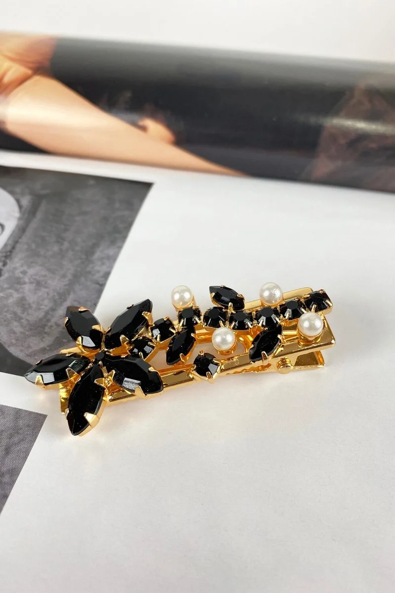Bahels Women's Star Black Crystal Stone Luxury Pencil Buckle