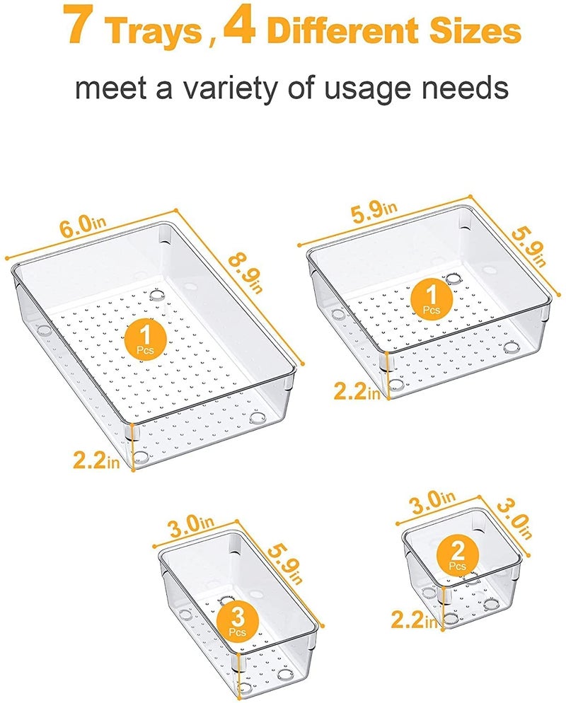 DARKFISH DARK Drawer Storage Organijer Set Makeup Organijer Box Multipurpose Storage Box For Cosmetics, Jewelries/Cosmetic Organijer Dressing Table Organijer Kitchen Gadgets & Office 7 Pics, Plastic  - Image 2