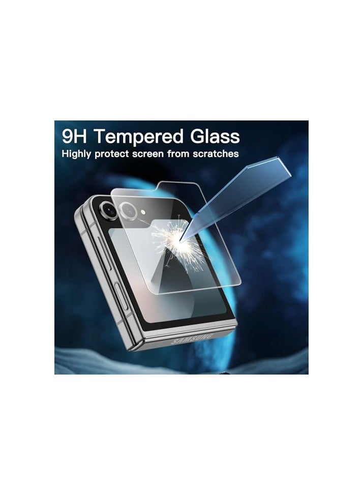 JETech Front Screen Protector for Samsung Galaxy Z Flip 6, Tempered Glass Film with Easy Installation Tool, Case-Friendly, HD Clear, 3-Pack - Image 3
