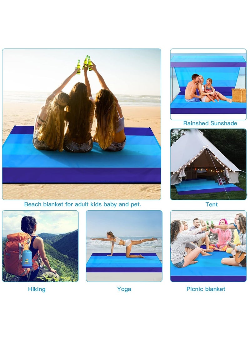 بي إيان سجادة الشاطئ المحمولة القابلة للطي - مقاومة للماء والرمل، خفيفة الوزن، سجادة نزهة لالتقاط الصور، التخييم، المشي لمسافات طويلة، الشاطئ، الحديقة، اليوغا - سهلة التنظيف، تجف بسرعة (كبيرة تقريبًا 200*210 سم). - Image 5