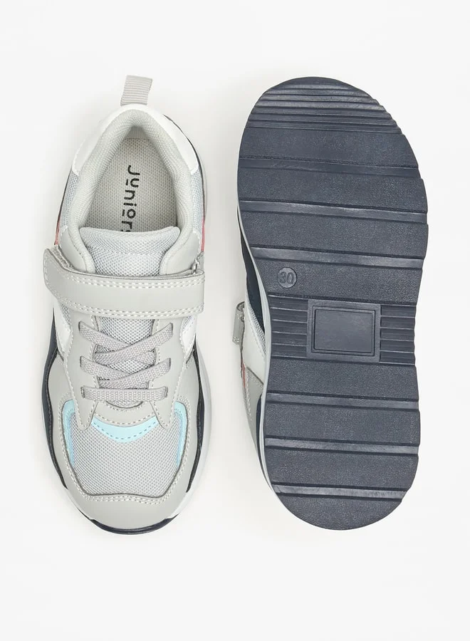 JUNIORS Colourblock Sneakers with Hook and Loop Closure
