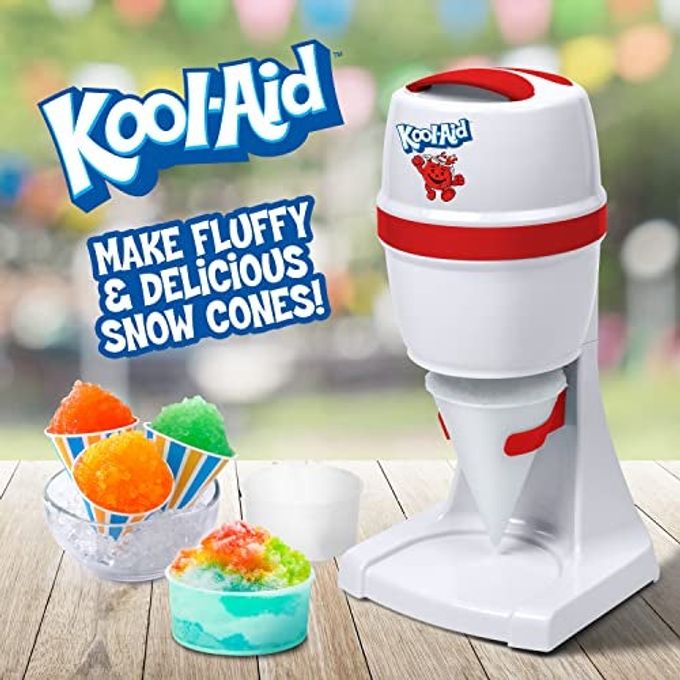 Nostalgia Kool-Aid Shave Ice & Snow Cone Maker, Includes Reusable Cup and Two Ice Molds, Stainless Steel Blades, Makes Margaritas, Frozen Cocktails, Slushies, Red - Image 2