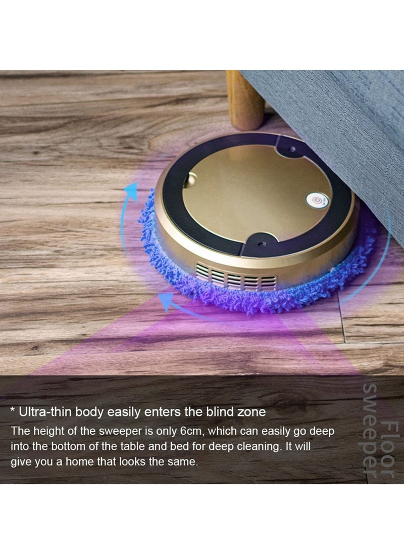 SYOSI Robot Vacuum Cleaner, USB Rechargeable Dry Wet Smart Automatic Sweeper with 3000 Rpm Powerful Motor 120 Minutes Long Running Time