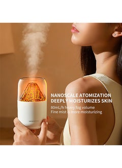 Generic Portable Humidifiers For Bedroom 300ml Cool Mist Humidifiers And Oil Diffuser,Quiet Rapid Humidifiers,Mini USB Air Scent Small Humidifier With 7-Led Color Changing (White-Volcano)  - Image 3