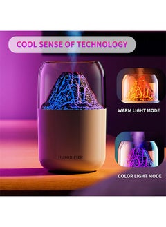 Generic Portable Humidifiers For Bedroom 300ml Cool Mist Humidifiers And Oil Diffuser,Quiet Rapid Humidifiers,Mini USB Air Scent Small Humidifier With 7-Led Color Changing (White-Volcano)  - Image 4