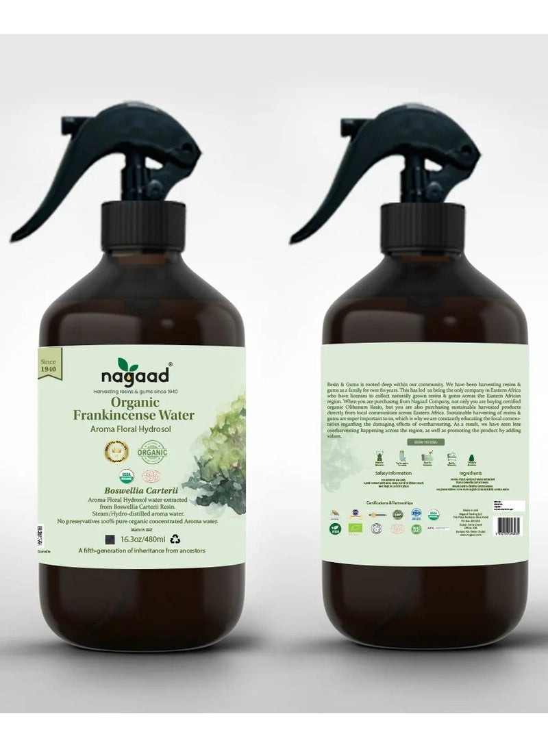 ناجاد رذاذ ماء زهور اللبان العضوي Boswellia Carterii من Nagaad - 100% عضوي معتمد من وزارة الزراعة الأمريكية برائحة الزهور المائية لاسترخاء البشرة وتوحيد اللون والعلاج العطري والترطيب ومكافحة الشيخوخة - Image 5