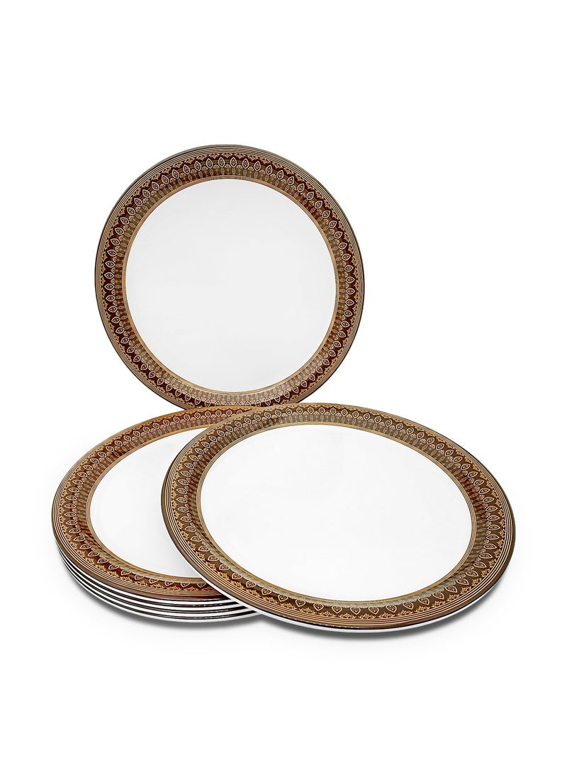 Superware Superware | Pure Melamine | Dinner Plate Set – Royal Golden Brown 11” (6 nos.) | Stain Free, Glazed Finish  - Image 3