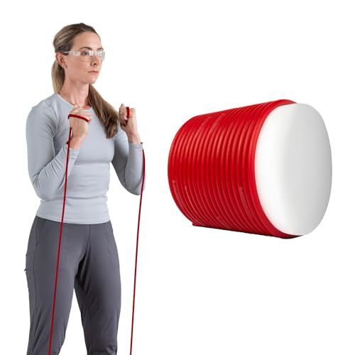 TheraBand ثيرا باند بروفيشنال أنابيب مقاومة اللاتكس للجزء العلوي والسفلي من الجسم والنواة، التمارين الرياضية، العلاج الطبيعي، بيلاتس السفلي، التمارين المنزلية، وإعادة التأهيل، 25 قدم، أحمر، متوسط، مستوى المبتدئين 3 - Image 1