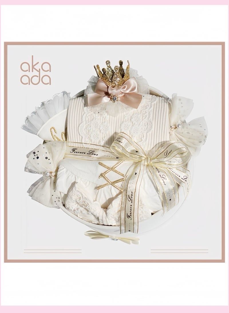New Style Newborn Baby Gift Set: Lace Dress, Princess Crown.  - Image 3