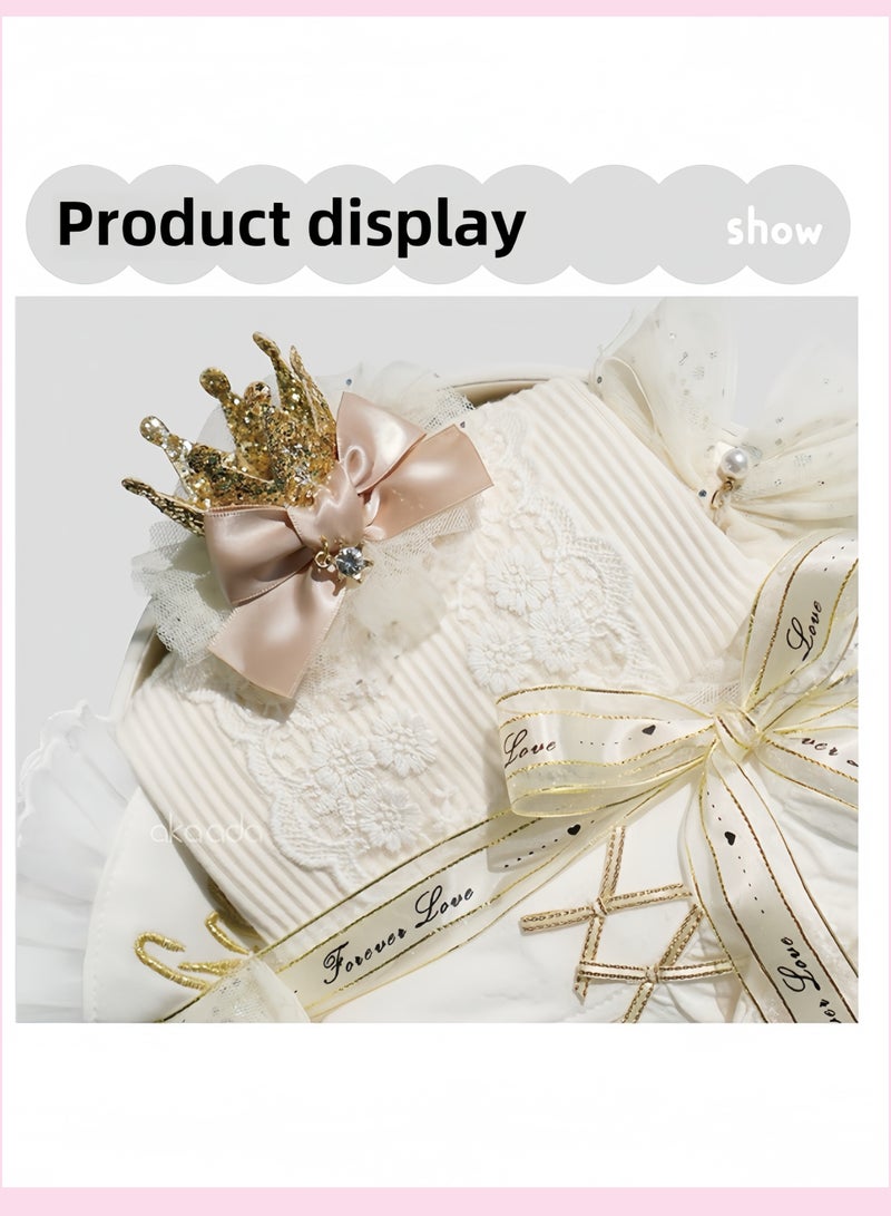 New Style Newborn Baby Gift Set: Lace Dress, Princess Crown.  - Image 2