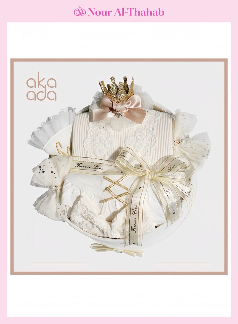 Nour Al-Thahab Newborn Gift Set 9-piece Set White - Premium Gift Choice for High-end Presenting | Exclusive Brand Gift Package from Nour Al-Thahab - Baby's First Moon Celebration Gift - Image 3