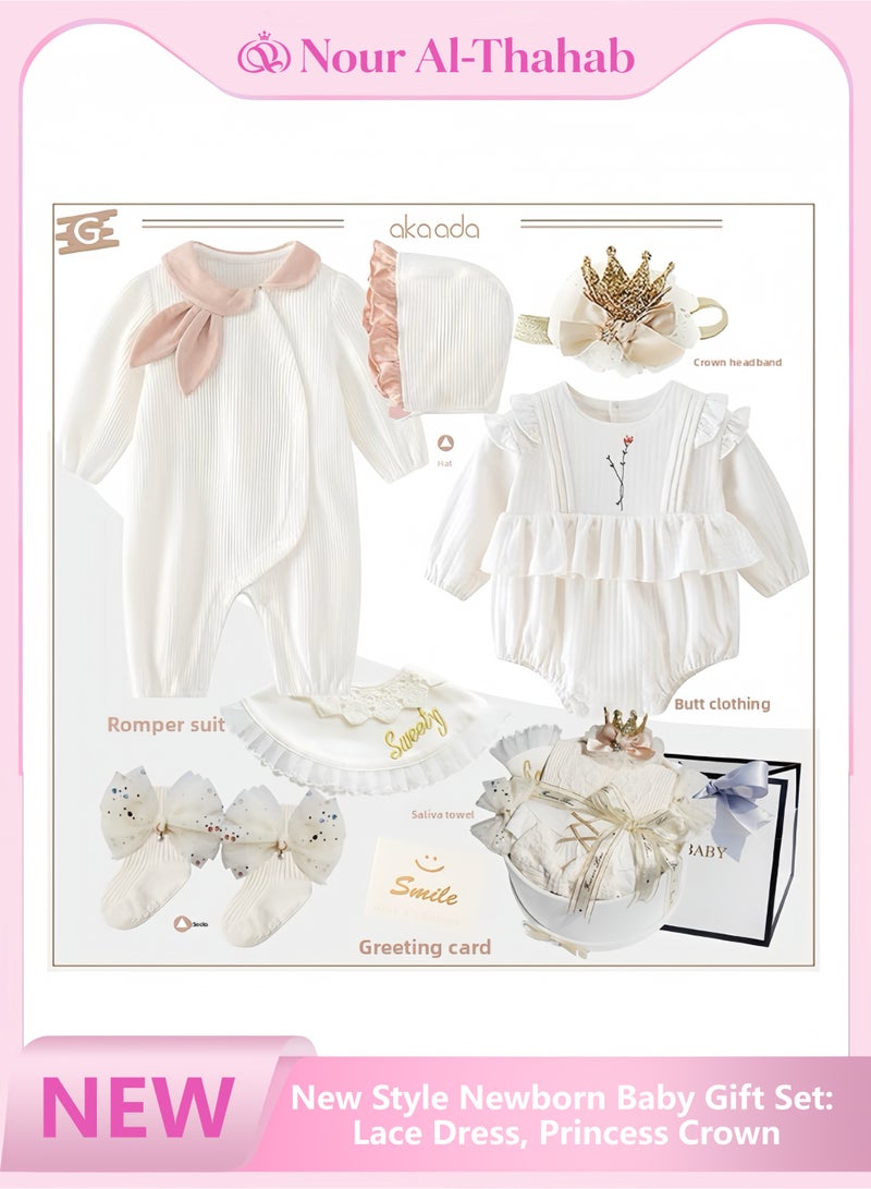 Nour Al-Thahab Newborn Gift Set 9-piece Set White - Premium Gift Choice for High-end Presenting | Exclusive Brand Gift Package from Nour Al-Thahab - Baby's First Moon Celebration Gift - Image 1