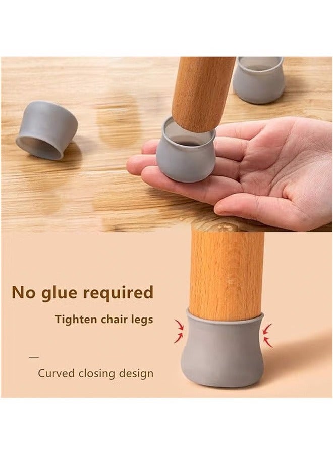 Gerenic 8Pcs Chair Leg Floor Protectors, Chair Leg Furniture Pads, Silicone Foot Cover, Stool Non-Slip Mute Foot Protectors,  Elastic Furniture Chair Leg Protectors, Round Floor Protectors, Prevents Scratches and Noise, Protect Furniture, Without Leaving Trace(Grey) - Image 4