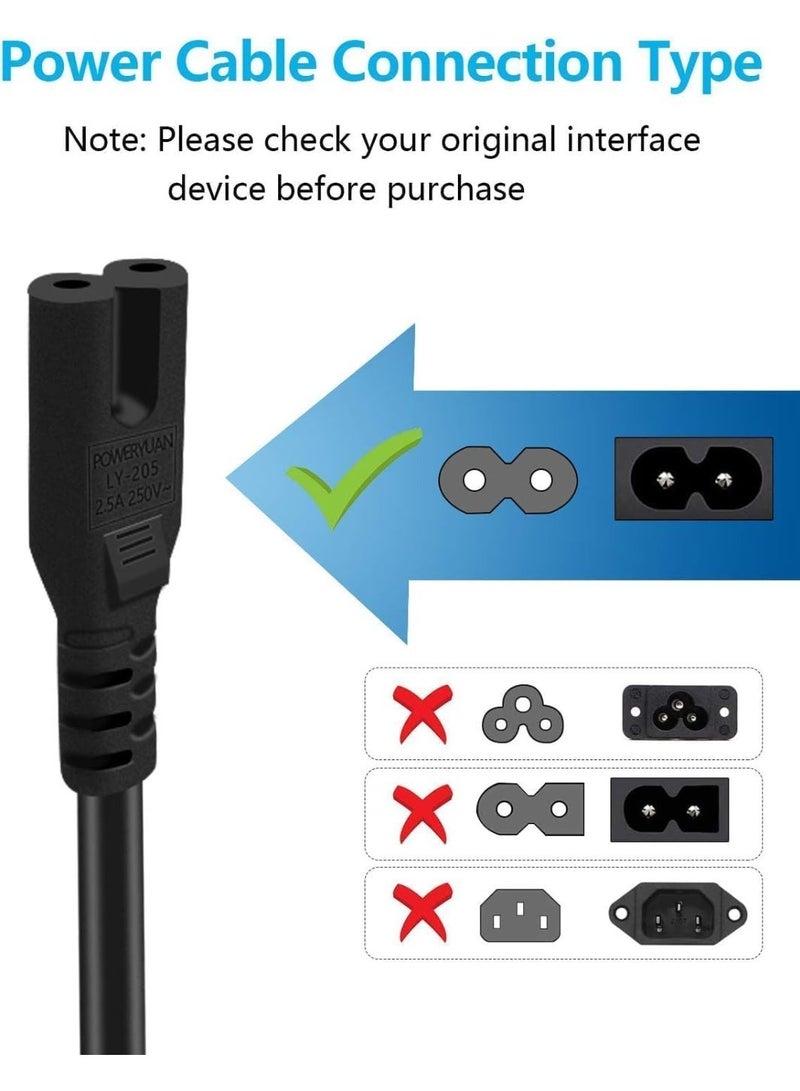 BEST ONE 3m Figure 8 Power Lead - C7 2 Pin Mains Cable Compatible with PS5 PS4 Xbox Samsung LG HP Canon Sony Pixma Panasonic Brother Philips Sharp JVC Asus Toshiba - Printers TV etc. UK Plug (Black) - Image 4
